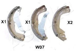 Колодки гальмівні барабанні (комплект 4 шт.).)) ASHIKA 55-0W-W07