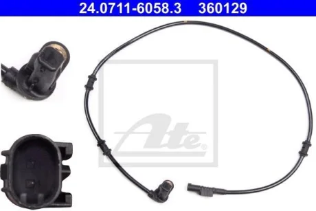 Датчик ABS передн лів MERCEDES M (W163) 2.7D-5.0 02.98-06.05 24.0711-6058.3 ATE 24071160583
