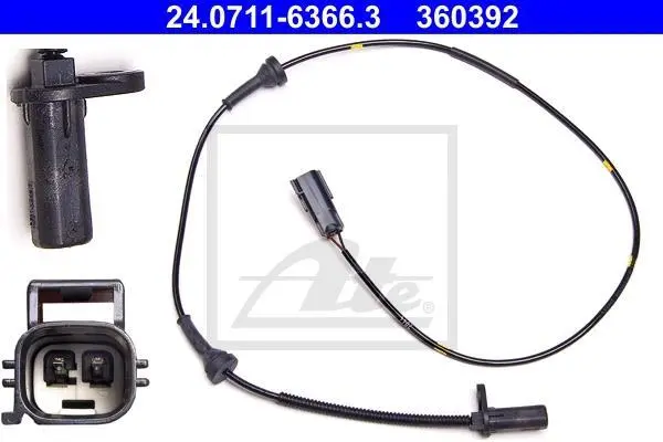 Датчик ABS передн лів VOLVO XC90 I 2.4D-4.4 06.02-12.14 24.0711-6366.3 ATE 24071163663 (фото 1)