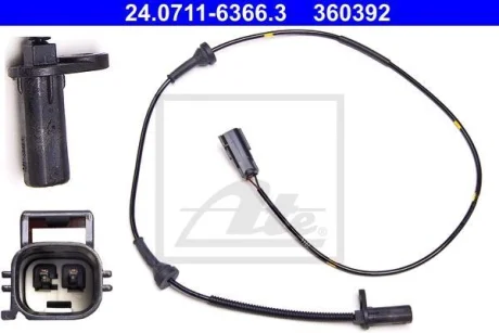 Датчик ABS передн лів VOLVO XC90 I 2.4D-4.4 06.02-12.14 24.0711-6366.3 ATE 24071163663