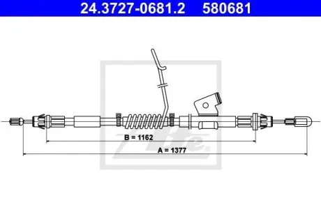 Кабель стоянкових гальм 24.3727-0681.2 ATE 24372706812