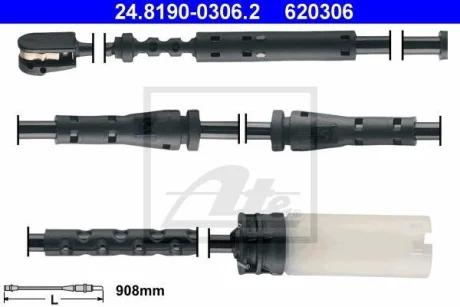 Датчик зносу гальмівних колодок (передніх) MINI Countryman/Paceman 10-16 (L=908mm) ATE 24.8190-0306.2