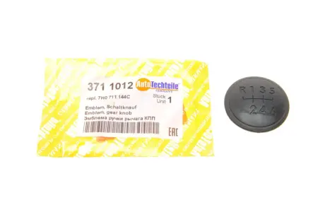 Емблема рукоятки важеля КПП, матеріал пластик AUTOTECHTEILE 371 1012