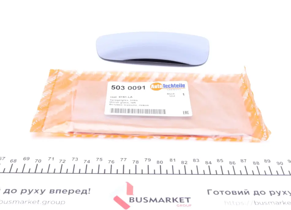 Скло дзеркала Citroen Jumpy/ Fiat Scudo/ Peugeot Expert 07- Л. AUTOTECHTEILE 503 0091 (фото 1)