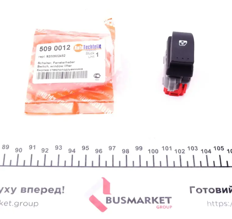 Кнопка склопідйомника (L) Renault Master 98-10 (8200502452) AUTOTECHTEILE 509 0012 (фото 1)