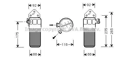 Осушитель кондиционера Audi A6 C5, C6 (97-), A5 (07-) AVA AVA COOLING AID260 (фото 1)