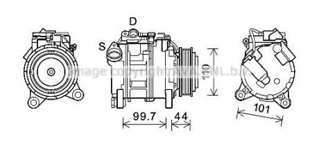 AVA Компресор кондиціонера BMW 3 SERIES E90 (2005) 318D 2.0 (вир-во AVA) AVA COOLING BWAK493