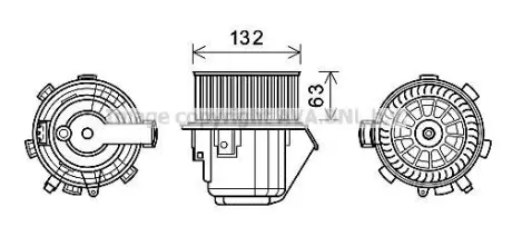 Вентилятор обігрівача салону Peugeot 407 (04-), Citroen C5 (08-) AVA AVA COOLING CN8298