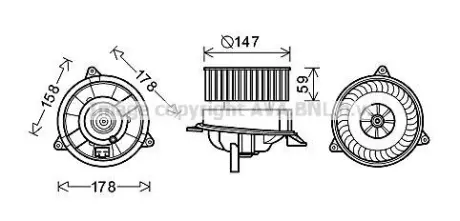Вентилятор обігрівача салону Ford Connect 1,8DI-TDCI 02>, Mondeo III man AC AVA AVA COOLING FD8495