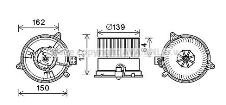Вентилятор салону FORD FIESTA/FUSION (2002) (AVA) AVA COOLING FD8576