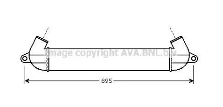 Фото 4 - интеркулер Fiat Doblo (01-) 1.3JTd, 1.9JTd AVA AVA COOLING FT4271 Интеркулер Fiat Doblo (01-) 1.3JTd, 1.9JTd AVA AVA COOLING FT4271