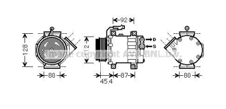Компрессор кондиционера Citroen Jumper/Peugeot Boxer/Fiat Ducato (06-) AVA COOLING FTAK366
