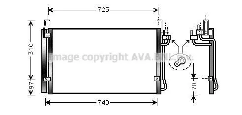 Радиатор кондиционера Hyundai Terracan (01-), Trajet (99-) AVA AVA COOLING HY5071D (фото 1)