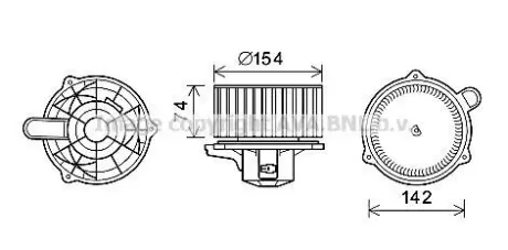 Вентилятор обігрівача салону Hyundai Santa Fe II (06-), iX55 (09-), Veracruz (09-) AVA AVA COOLING HY8348