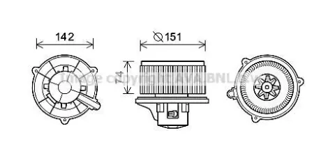 Вентилятор обігрівача салону Kia Rio (00-05) 1.3i 1.5i AVA AVA COOLING KA8224