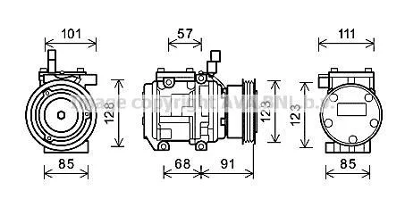 AVA Компресор кондиціонера TUCSON/SPORTAGE III 2.0i (вир-во AVA) AVA COOLING KAAK145