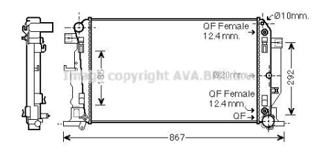 Радіатор SPRINTER 35i/22D/30D 06- (Ava) AVA COOLING MS2445