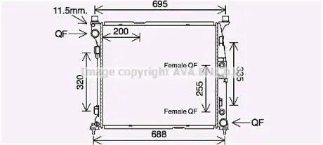 Радіатор охолодження двигуна MB GLS (166) GLE (166) AT AVA AVA COOLING MS2694