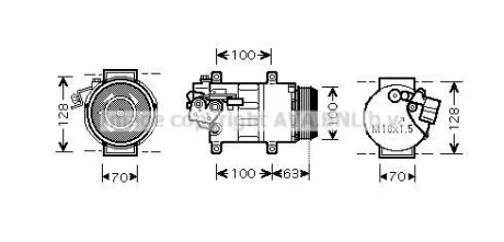 Компресор кондиціонера MB A-Class W169 (05-), B-Class W245 (05-) 2.0CDi AVA AVA COOLING MSAK404