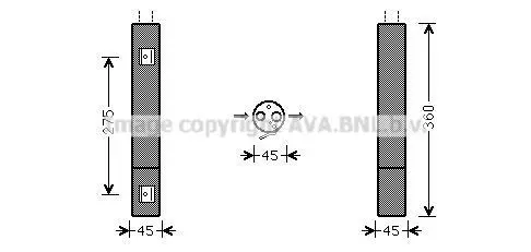 Осушитель кондиционера MB A-Class W169, B-Class W245 (05-) AVA AVA COOLING MSD471 (фото 1)