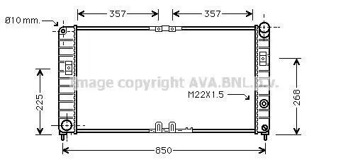 Радіатор, Система охолодження двигуна CLEVER FIT AVA AVA COOLING OL2285 (фото 1)