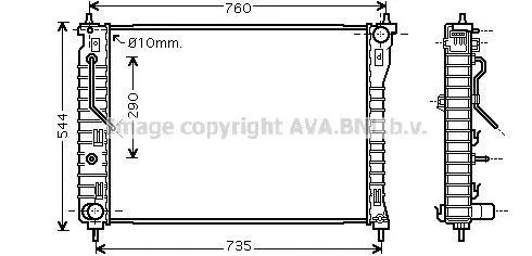 Радіатор, Система охолодження двигуна CLEVER FIT AVA AVA COOLING OL2434 (фото 1)
