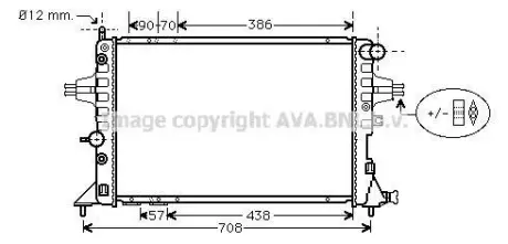 Радіатор охолодження двигуна ASTRAG/ZAFIRA AT +-AC 98- (Ava) AVA COOLING OLA2253