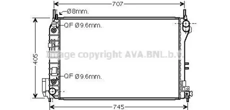 Радіатор охолодження OPEL VECTRA C (02-) (AVA) AVA COOLING OLA2341
