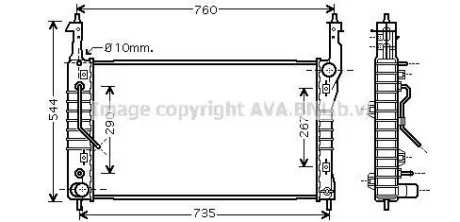 Радіатор охолодження двигуна Chevrolet Captiva (07-) 2,0d AT AVA AVA COOLING OLA2424