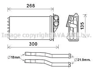 AVA Радіатор пічки CITROËN C1 (2006) 1.0 AVA COOLING PEA6397
