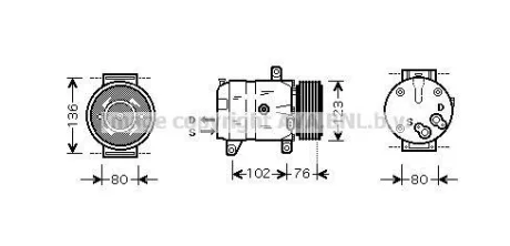Компрессор кондиционера Renault Trafic II/Opel Movano/Nissan Interstar (99-) 1.9 AVA COOLING RTAK069