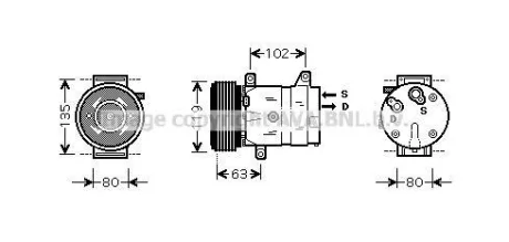 Компресор кондиціонера Renault Master II (98-), Trafic II (01-)/Opel Movano (98-), Vivaro (01-)/Nissan Interstar (02-), Primastar (01-) AVA AVA COOLING RTAK440