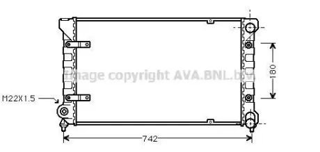 Радіатор охолодження двигуна TOLEDO I 18/20 MT -AC 91- (Ava) AVA COOLING ST2009