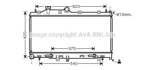 Радіатор, Система охолодження двигуна CLEVER FIT AVA AVA COOLING SU2076 (фото 1)