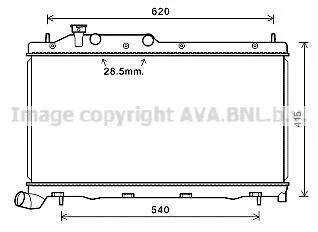 Радиатор охлаждения двигателя Subaru Forester (08-), Impreza (07-), Legacy, Outb AVA COOLING SU2105