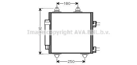 Радіатор кондиціонера Citroen C1 (06-)/Peugeot 107 (05-) 1.0i, 1.4HDi AVA AVA COOLING TOA5414D