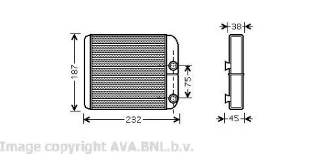 Теплообмінник, система опалення салону CLEVER FIT AVA AVA COOLING VO6129