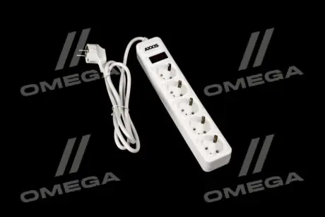 Мережевий фільтр-подовжувач Optima Base 5 1,5m WHITE провід 3*0,75мм2<AXXIS> Axxis Ax-1255