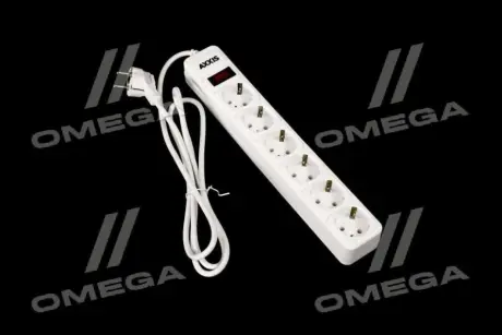 Мережевий фільтр-подовжувач Optima Base 6 1,8m WHITE провід 3*0,75мм2<AXXIS> Axxis Ax-1261
