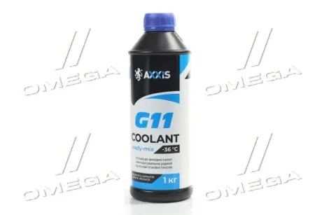 Антифриз BLUE G11 Сoolant Ready-Mix -36 ° C <AXXIS> (синій) (Каністра 1кг)) Axxis AX-P999-G11B RDM1