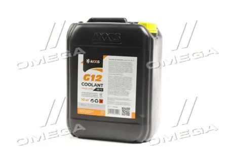 Антифриз YELLOW G12 Сoolant Ready-Mix -36°C <AXXIS> (жовтий) (Каністра 10кг))) Axxis AX-P999-G11Ye RDM10