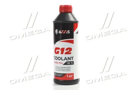 Антифриз RED G12 Сoolant Ready-Mix -36 ° C <AXXIS> (червоний) (Каністра 1кг)) Axxis AX-P999-G12R RDM1