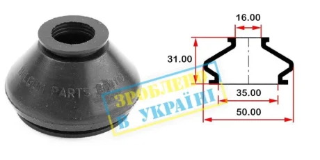 Пыльник опоры шарового рулевого наконечника (универсальный) (35х16x31) BELGUM PARTS BG0110