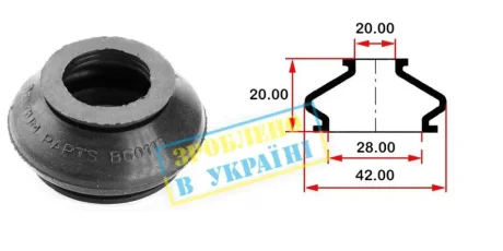 Пильник опори кульової рульового наконечника (універсальний) (28х20x20) BELGUM PARTS BG0113