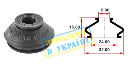 Пильник опори кульової рульового наконечника (універсальний) (24х9x16) BELGUM PARTS BG0120
