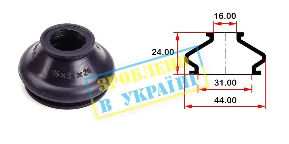 Пильник опори кульової рульового наконечника (універсальний) (16x31x24) BELGUM PARTS BG0152 (фото 1)