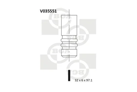 Клапан впуск. ESCORT/MONDEO/FIESTA 1.8/2.0i 92-00 BGA V035551