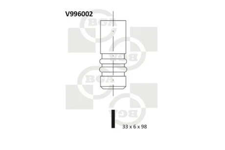 Клапан впуск. Connect 1.8 i 16V 02- BGA V996002