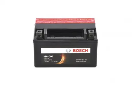 Мотоциклетна АКБ AGM 12V 6 А*ч 105А - заміна на 0986FA1080 ="" АКБ BOSCH 0092M60070