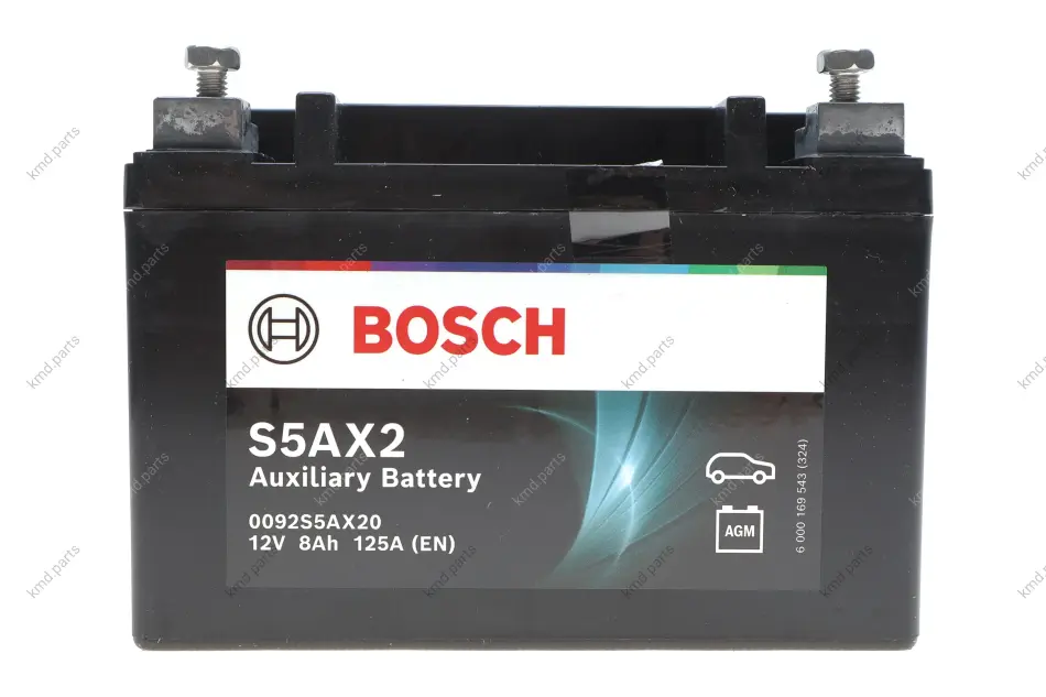Акумулятор 8Ah-12v AGM AUXILIARY (S5AX2) (150x87x105),L,EN125 BOSCH 0092S5AX20 (фото 1)